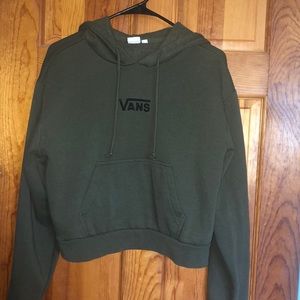Vans cropped olive green hoodie